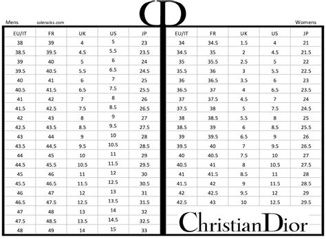 dior men shoes size chart